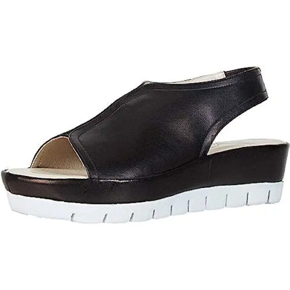 Amalfi Sandals Black "Bassano" Slingback Platform Quality Shoes S 8 M - Picture 1 of 9